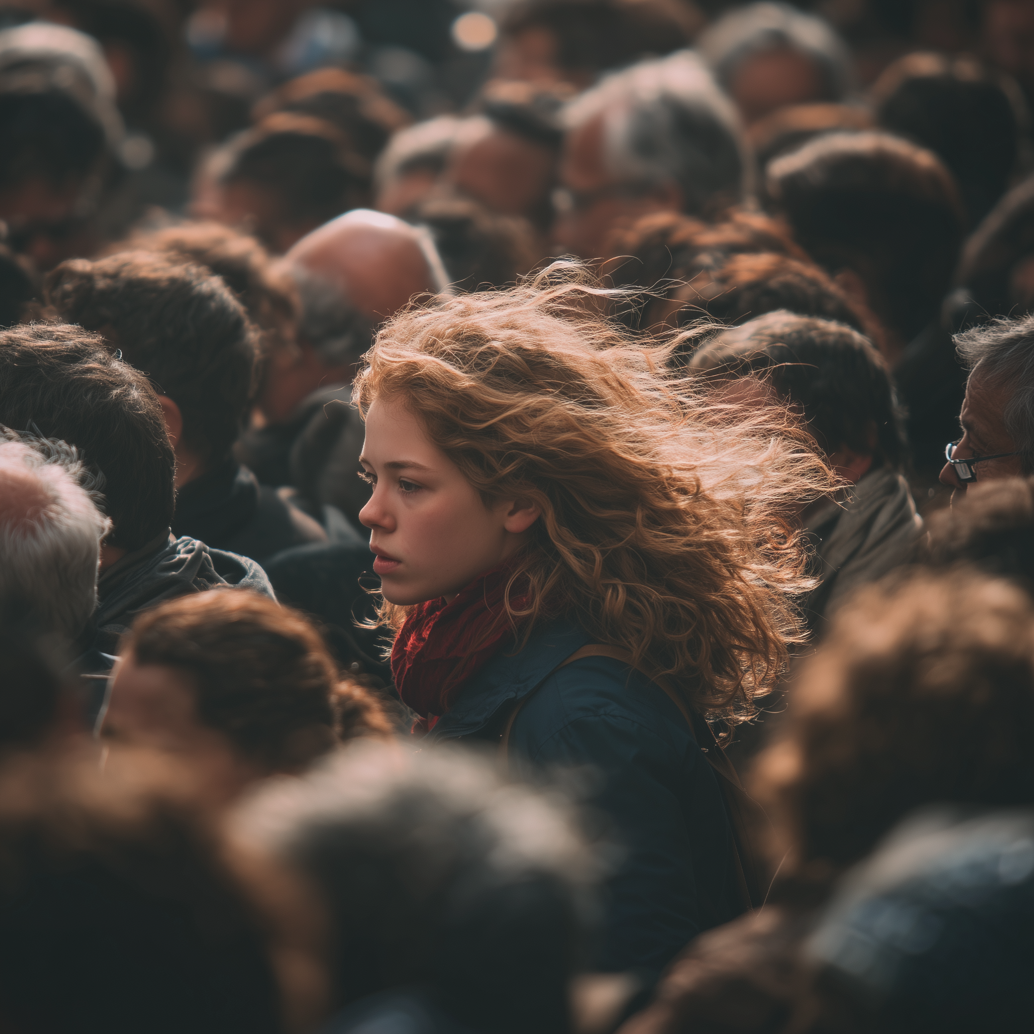 Woman in Crowd